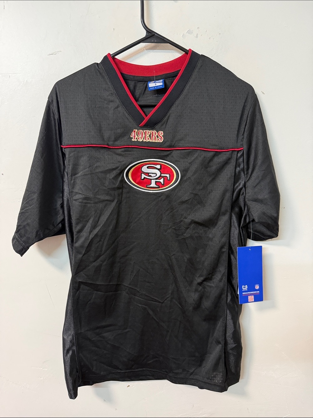 NFL San Francisco 49ers Black Red Short Sleeve Jersey